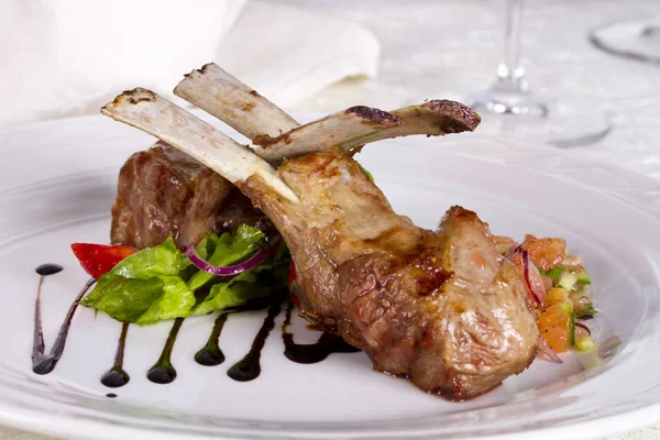 Lamb Rack with Vegetables Royalty Free Stock Photos