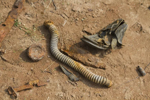 Objects found during excavations on the battlefield in World War II near St. Petersburg