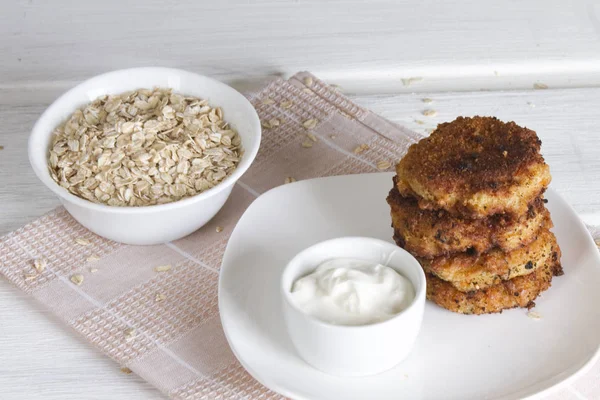 Fritters from oat flakes — Stock Photo, Image