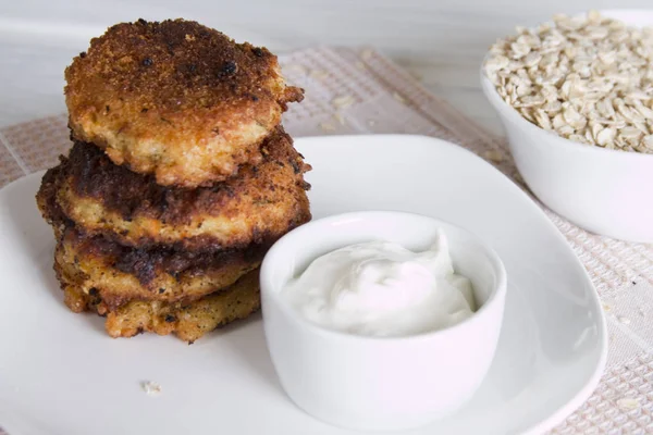 Fritters from oat flakes — Stock Photo, Image