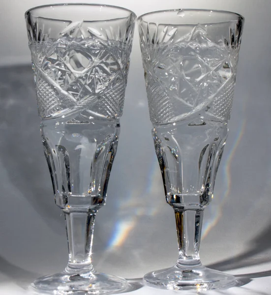 Two Glasses Beautiful Lighting — Stock Photo, Image