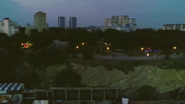 Miasto Skale Quay Anapa Wieczorem — Wideo stockowe