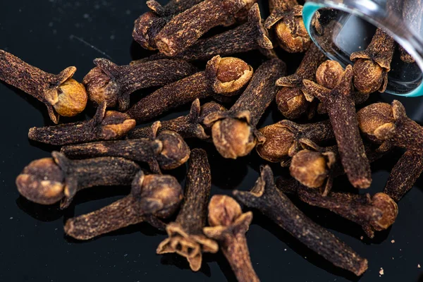 Dried Clove Spice Next Test Tube Cork — Stock Photo, Image