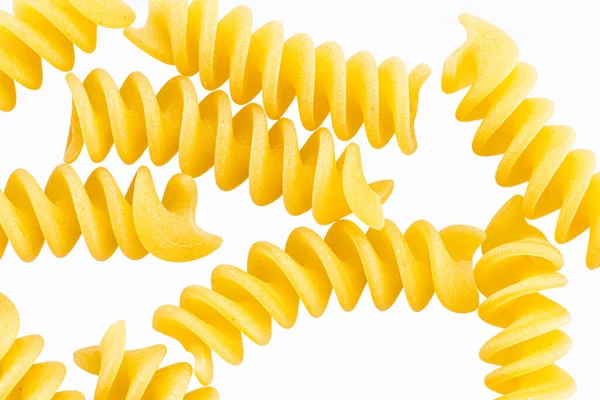 Pasta Espaguetis Conchas Anillos Arcos Sobre Fondo Blanco Negro Vista — Foto de Stock