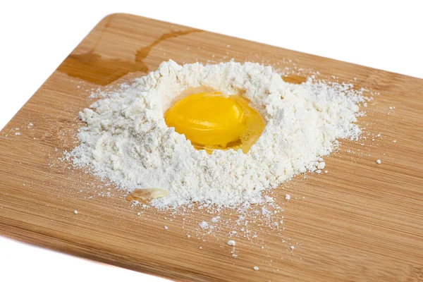 Flour Egg Crust Components Dough Preparation — Stock Photo, Image