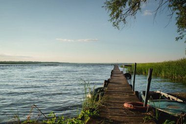 nehir ve yeşil sazlık demirleme.