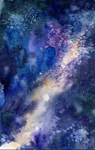 watercolor drawing of the cosmic sky, space