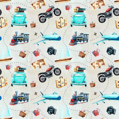 suluboya çizimler. desen seyahat