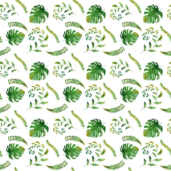 Desenhos aquarela dos trópicos. padrão — Fotografia de Stock