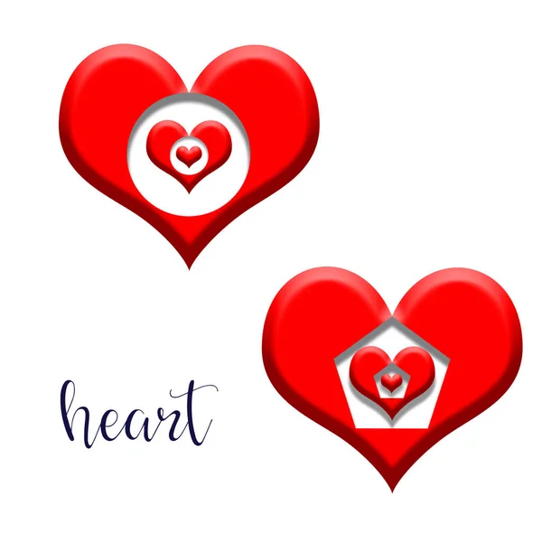Cyfrowe serce w kształcie koła i pięciokąta — Zdjęcie stockowe