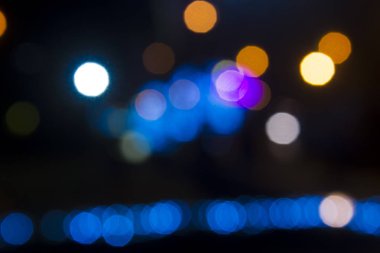 parlak mavi ve turuncu bokeh süs arka plan, ışık ışıklar