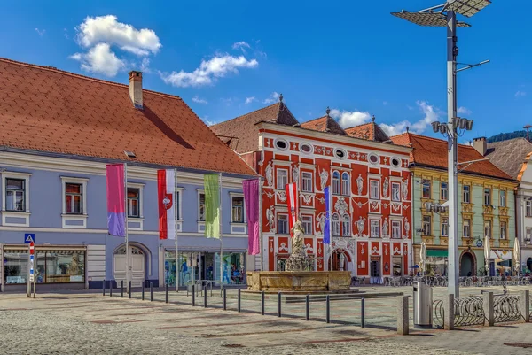 Praça principal em Leoben, Áustria — Fotografia de Stock