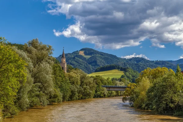 Mur river in Leoben,Austria — Stok fotoğraf