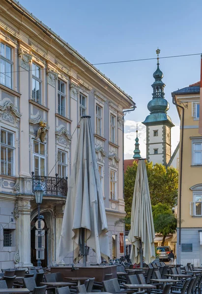 Widok w mieście Klagenfurt, Austria — Zdjęcie stockowe