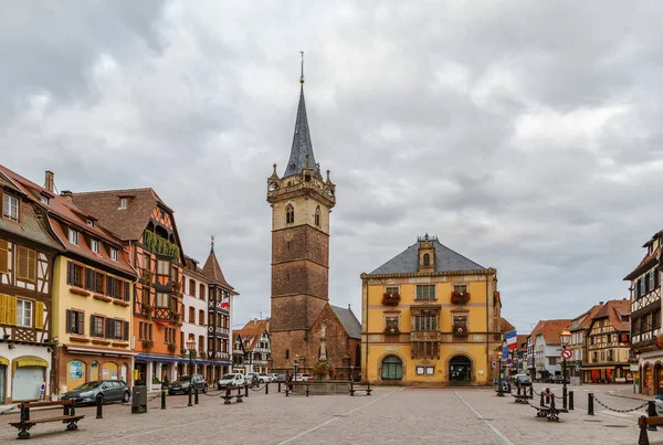 Main square in Obernai, Alsace, France — 스톡 사진