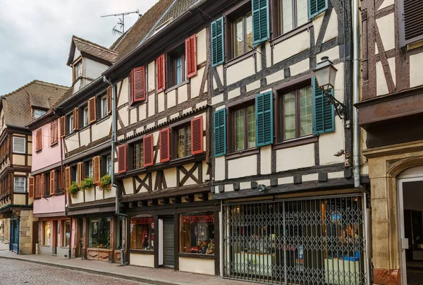 Rua em Obermai, Alsácia, Francia — Fotografia de Stock