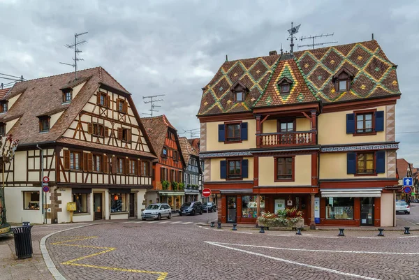 Straat in Obermai, Elzas, Frankrijk — Stockfoto