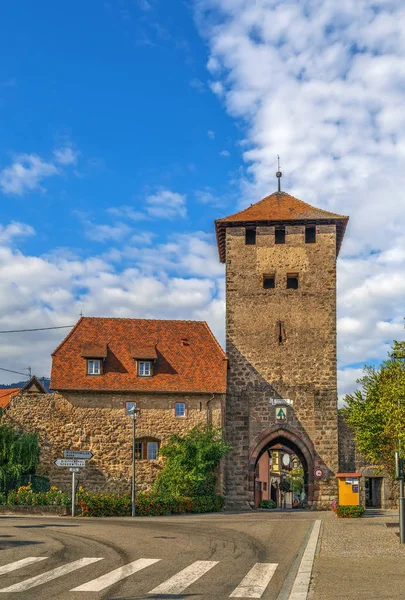 Town gate, Dambach-la-Ville, Alsace, France — Stock Photo, Image