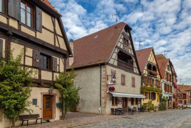 sokak Bergheim, Alsace, Fransa