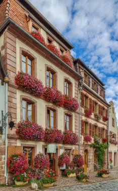 sokak Bergheim, Alsace, Fransa