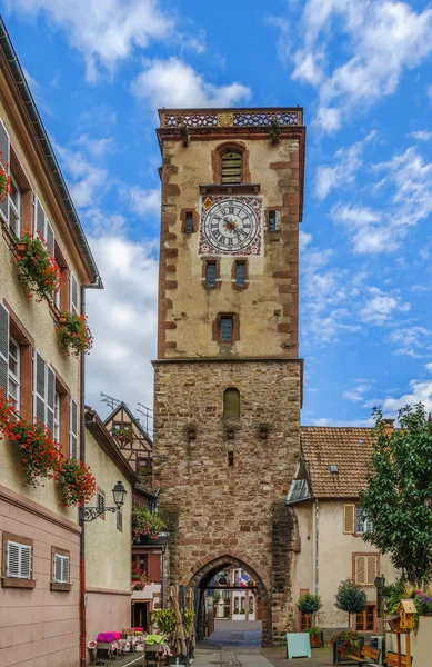 Clock tower, Ribeauville, Alsace — Stockfoto