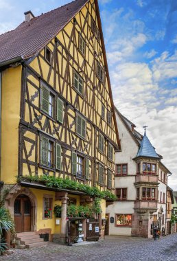 street in Riquewihr, Alsace, France