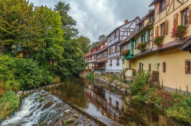 Weiss river in Kaysersberg, Alsace, France clipart