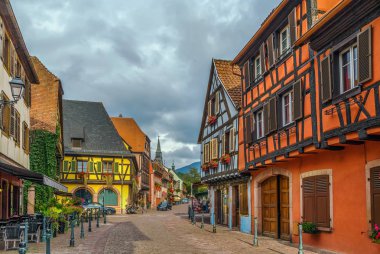 Street in Kaysersberg, Alsace, France clipart