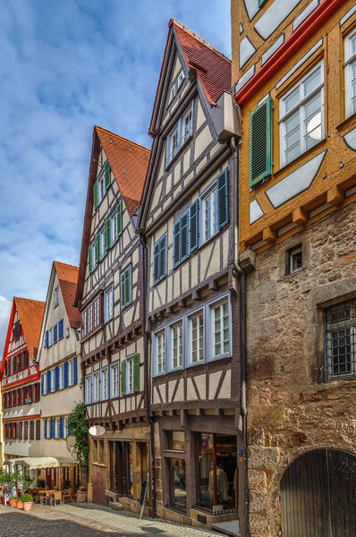 Street in Tubingen with historical houses, Germany