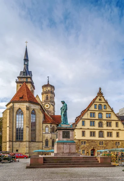 Schillerplatz square, Stuttgart, Germany — Stok fotoğraf