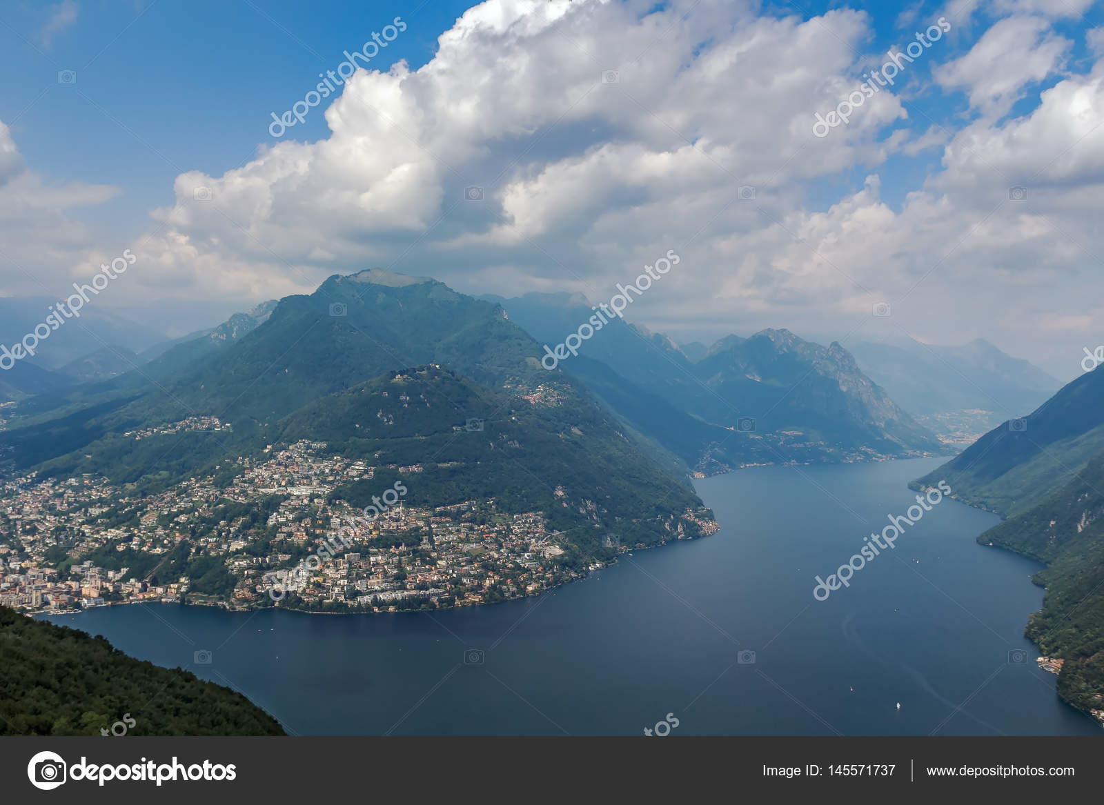 meer van lugano, Zwitserland — Stockfoto © borisb17 #145571737