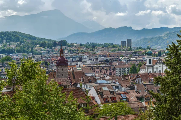 Lucerne, İsviçre'nin görünümü — Stok fotoğraf