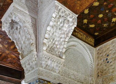  Mexuar salonunda Alhambra palace, Granada, İspanya