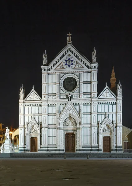 Santa Croce Bazilikası akşam, Florence, İtalya — Stok fotoğraf