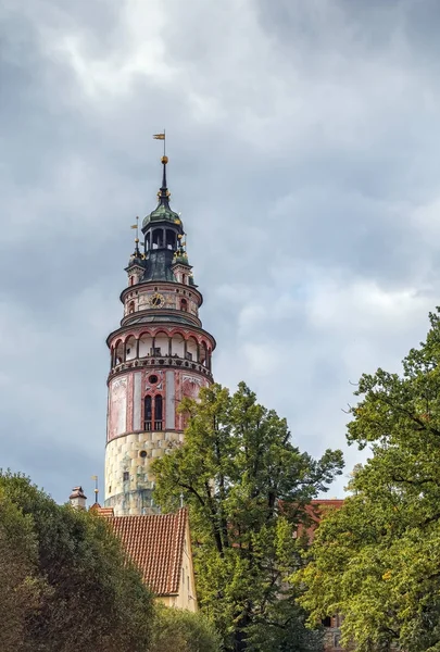 Cesky Krumlov torre del castello, Repubblica Ceca — Foto Stock