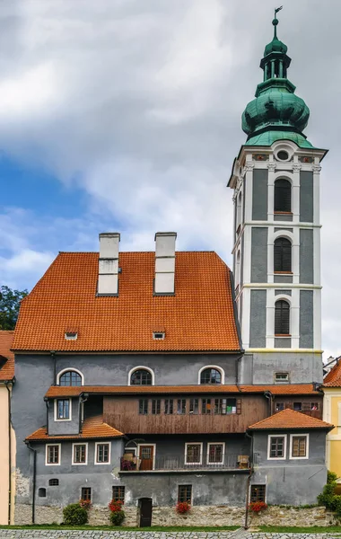 St. Jost kirke i Cesky Krumlov – stockfoto