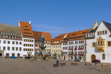 Main square in Freiberg, Germany clipart