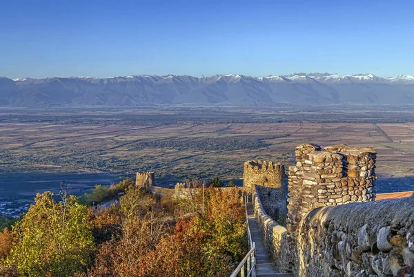 Vue de la vallée de l'Alazani, Signagi, Géorgie — Photo