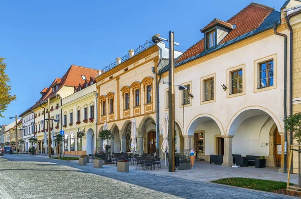 Casas Históricas Praça Principal Levoca Eslováquia — Fotografia de Stock