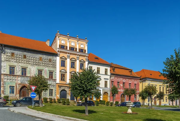 Zabytkowe Domy Głównym Placu Lewoczy Słowacja — Zdjęcie stockowe