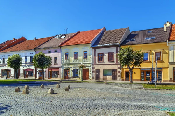 Rua Com Casas Históricas Kezmarok Cidade Velha Eslováquia — Fotografia de Stock