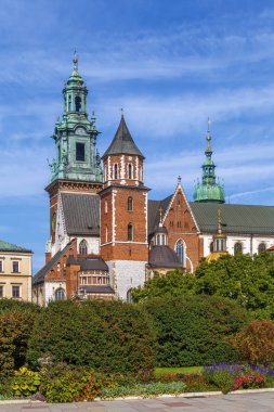 Wawel Tepesi 'ndeki Aziz Stanislaus ve Wenceslaus Kraliyet Katedrali. Polonya, Krakow' daki Wawel Katedrali olarak da bilinir.
