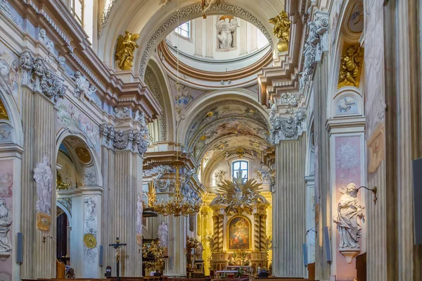 Kyrkan Anne Ett Ledande Exemplen Polsk Barockarkitektur Krakow Polen Interiör — Stockfoto