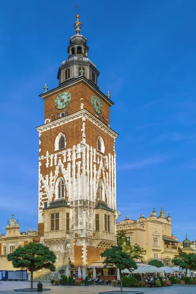 Rådhustårnet Hovedmarkedsplassen Krakow Polen – stockfoto