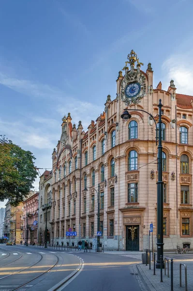 Gata Med Historiska Hus Krakows Gamla Stad Polen — Stockfoto