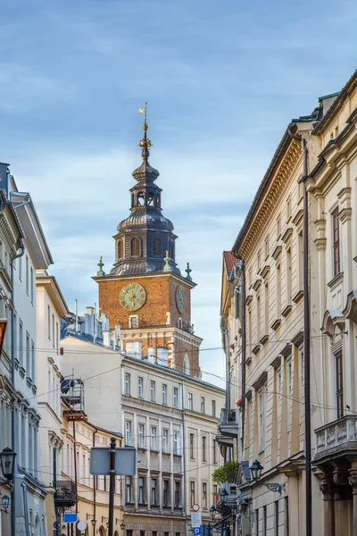 Gata Med Historiska Hus Krakows Gamla Stad Polen — Stockfoto