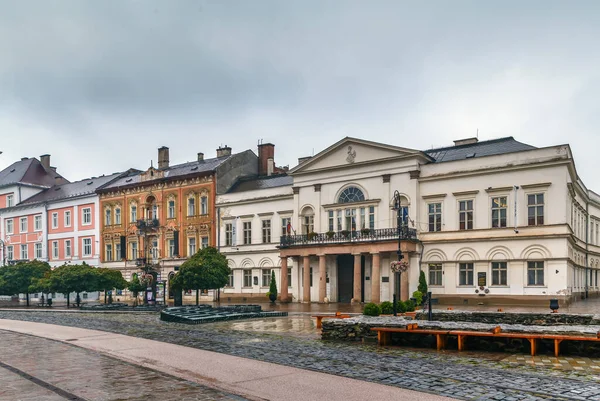 Street with historical houses in Kosice old town, Slovakia