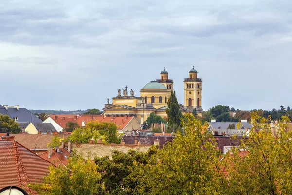 Pohled Katedrálu Baziliku Egeru Hradního Kopce Maďarsko — Stock fotografie