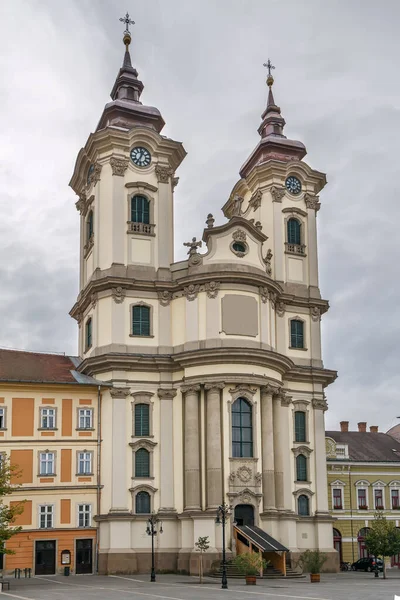 帕多瓦的圣安东尼教堂是匈牙利埃格尔Dobo Istvan广场的主要建筑 — 图库照片