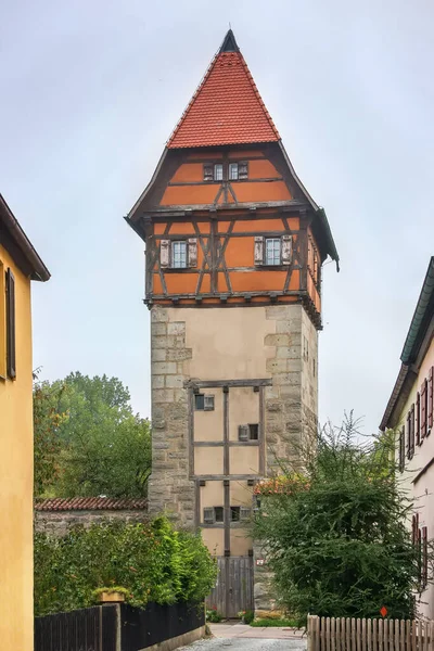Bauerlinsturm Toren Oude Stadsmuur Dinkelsbuhl Beieren Duitsland — Stockfoto